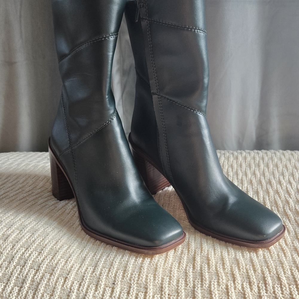 Sold DEPOP Franco Sarto Dark Green Heeled Boots
